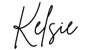 cursive signature of Kelsie