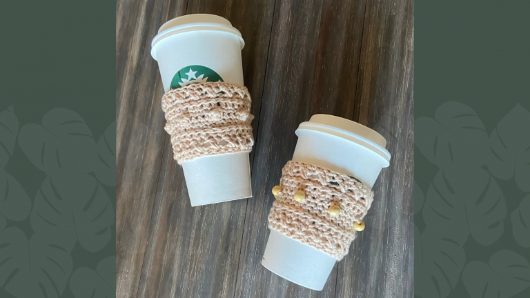 The XOXO Coffee Cup Cozy: Free Crochet Pattern
